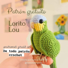 Patrón de crochet gratuito para crear un loro amigurumi encantador