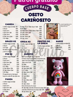 Patrón de crochet gratuito para crear un osito tierno y colorido