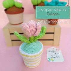 Patrón de crochet gratuito para crear un tulipán adorable.