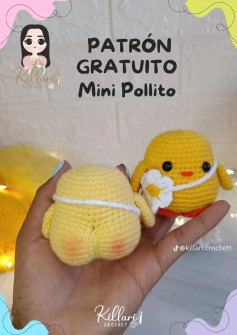 Patrón de crochet gratuito para hacer mini pollitos adorables.