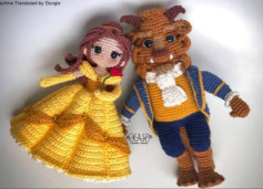 Patrón de crochet: La Bella y la Bestia en amigurumi detallado