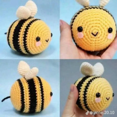 Patrón de crochet para abeja de peluche adorable y fácil de hacer