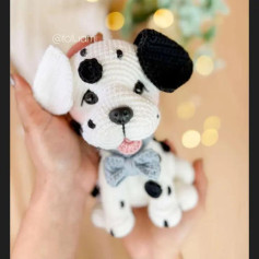 Patrón de crochet para hacer un adorable perro dálmata amigurumi