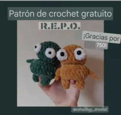 Patrón de crochet para muñecos de ojos grandes, disponible gratis.