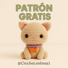Patrón de ganchillo gratuito para hacer un adorable gato amigurumi