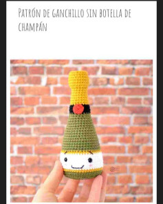 Patrón de ganchillo para botella de champán adorable y divertida