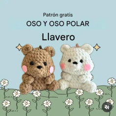 Patrón de llavero de osito y osito polar en crochet