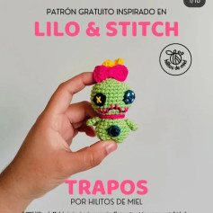 Patrón de muñeco amigurumi inspirado en Lilo & Stitch, gratuito y creativo