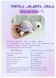 Patrón de tortuga morada sin costura para crochet