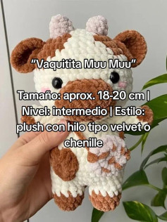 Patrón de Vacuita Muu Muu: Muñeco de Peluche Intermedio