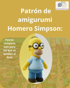 Patrón detallado para crear amigurumi de Homero Simpson paso a paso.