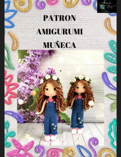 Patrón detallado para crear muñeca amigurumi con vestido vaquero