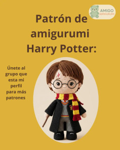 Patrón detallado para tejer amigurumi de Harry Potter con tutorial paso a paso