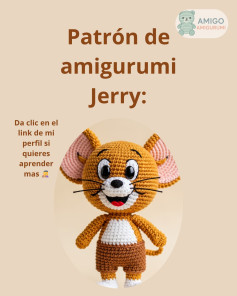 Patrón detallado para tejer amigurumi del ratón Jerry