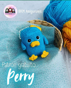 Patrón gratuito de amigurumi del ornitorrinco azul Perry