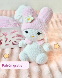 Patrón gratuito de muñeco de peluche de conejo tejido a crochet