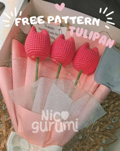 Patrón Gratuito de Tulipanes en Crochet para Regalo Perfecto