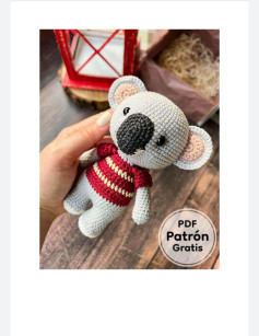 Patrón gratuito en PDF para tejer un adorable koala a crochet.