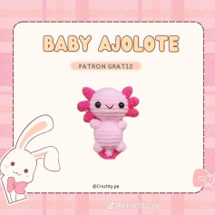 Patrón gratuito para tejer un adorable ajolote bebé de crochet