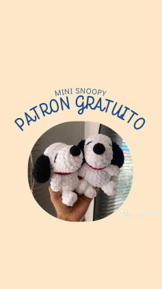 Patrón gratuito para tejer un mini Snoopy adorable