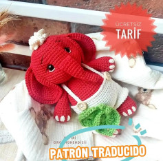 Patrón traducido del elefante de ganchillo en ropa de verano
