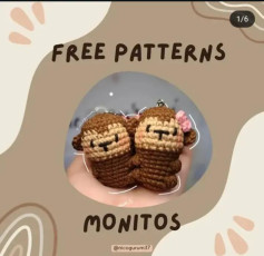 Patrones gratuitos para tejer amigurumis de monitos adorables.