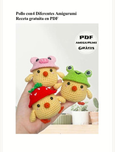 Pollitos Amigurumi con Sombreros Divertidos: Patrón Gratuito en PDF