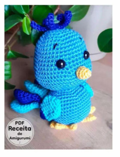 Receita de Amigurumi: Pássaro Azul Encantador para Crochê