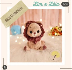 Receita de Crochê Grátis: Amigurumi Leãozinho Adorável Para Fazer