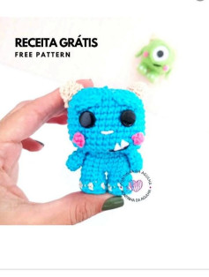 Receita Grátis: Amigurumi Monstrinho Azul Dễ Thương