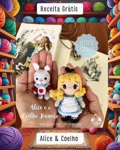 Receita Grátis de Amigurumi: Alice e o Coelho Branco