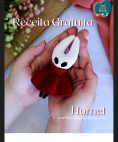 Receita Grátis de Amigurumi: Boneca Hornet em Vestido Vermelho