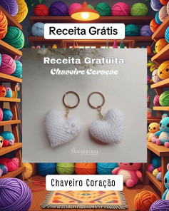 Receita gratuita para móc khóa hình trái tim bằng len