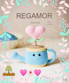 Receta Amigurumi: Regadera de Amor con Corazón de Crochet