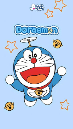 Tạo hình móc len chú mèo máy đáng yêu với biểu cảm vui tươi doraemon
