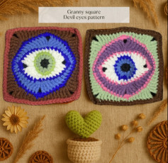Unique Granny Square Design: Devil Eyes Crochet Pattern