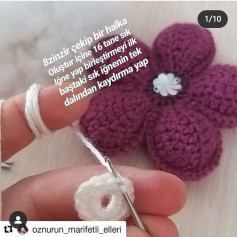 8 Zincir ile Başlayan Çiçek Motifi Yapımı