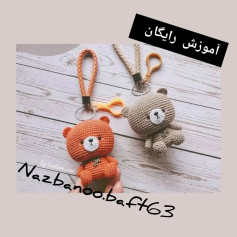 آموزش بافت عروسک خرسی قلاب بافی