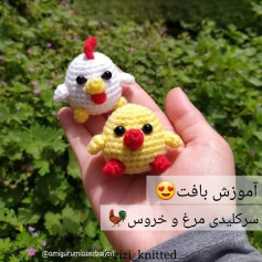 آموزش بافت عروسک مرغ و خروس با کاموا