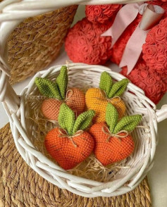 آموزش بافتنی هویج‌های زیبا و رنگارنگ برای سبد تزئینی