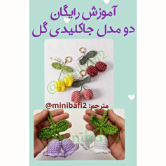 آموزش رایگان بافت دو مدل جاکلیدی گل زیبا