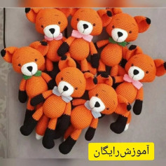 آموزش رایگان بافتن عروسک‌های روباه قلاب‌بافی زیبا