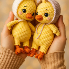 عروسک اردک قلاب‌بافی زیبا برای پروژه‌های خلاقانه