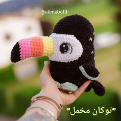 الگوی قلاب بافی توکان زیبا برای تزئین خانه