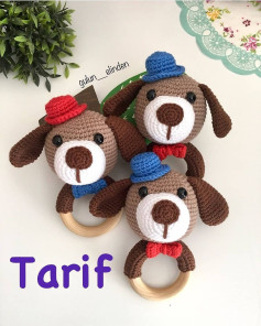 Amigurumi Köpek Desenli Örgü Diş Kaşıyıcı Tarifi