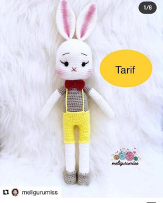 Amigurumi Tavşan Tarifi: Renkli Tulumlu Sevimli Oyuncak