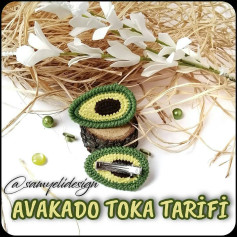 Avokado Şeklinde Tığ İşi Saç Tokası Nasıl Yapılır