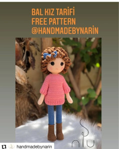 Bal Kız Tarifi: Ücretsiz Amigurumi Örgü Modeli