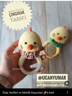 Bebekler İçin Sevimli Civciv Çıngırak Örgü Modeli