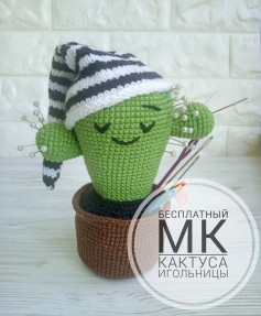 Бесплатный мастер-класс по вязанию кактуса-игольницы